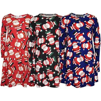 A2Z 4 KIDS® Kids Girls Xmas Santa Swing Dress Novelty Santa Xmas Gifts Party Dresses