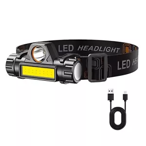 LED Headlamp Rechargeable USB Magnetic Powerful Headlight COB for Outdoor - Picture 1 of 13