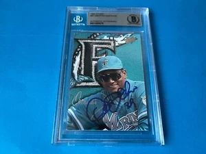 Orestes Destrade Marlins 1993 Leaf Studio Card Signed Auto Beckett BAS COA - Imagen 1 de 2
