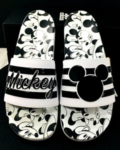 Adidas Disney Mickey Mouse Adilette Comfort Slides (GW1057) Black/White NIB - Picture 1 of 6