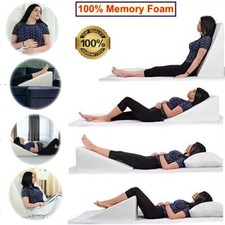 Triangle Bed Wedge Pillow Reduce Back Shoulder Neck Leg Sciatica Pain, Snoring