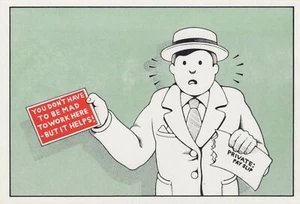 Comic Postcard - Slogans For Our Times - You Don't Have To Be Mad To Work RR9039 - Picture 1 of 2