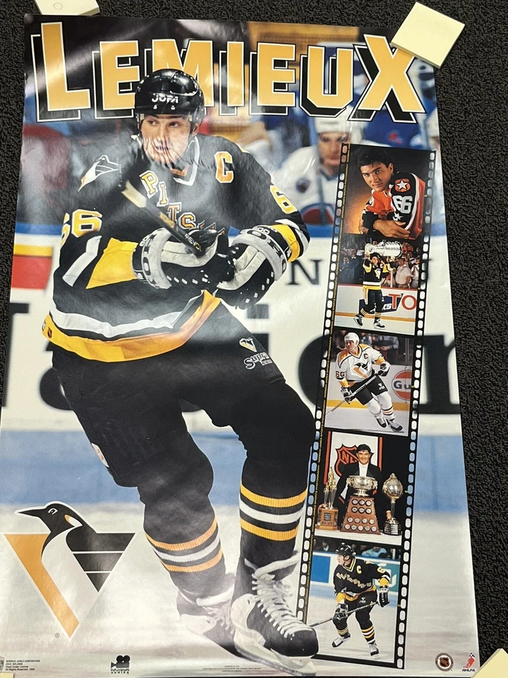 RARE  22" X 34" POSTER - MARIO LEMIEUX PITTSBURGH PENGUINS - 1994 - Image 1 of 1