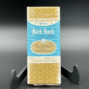 Vintage Wright's Trims Rick Rack Metallic Gold 46 - 5 yards - Sewing Crafts NIP - Picture 1 of 6