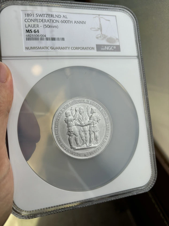 1891 Switzerland Confederation 600th Anniversary 50mm NGC MS- 64 - Image 1 of 4