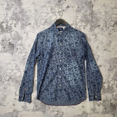 Replay Dress Shirt Men's Size 15.5 Grey Floral Cotton Formal Collared Button A - Image 1 of 4