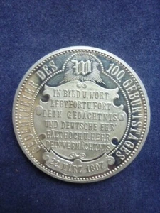 Medaille 100. Geburtstag Kaiser Wilhelm I. - Bild 1 von 2