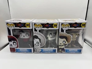 Funko Pop Disney Pixar Coco Set of 3 Miguel, Ernesto & Hector Vinyl Figures *New - Picture 1 of 19