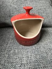 LE CREUSET Stoneware Salt Keeper Cellar Crock Cerise Graduated Red Color 10 Oz