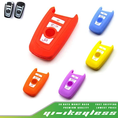 Silicone Case Cover For BMW 2 3 4 5 7 F Series 535i Remote Smart Key 4 Buttons - Imagem 1 de 4