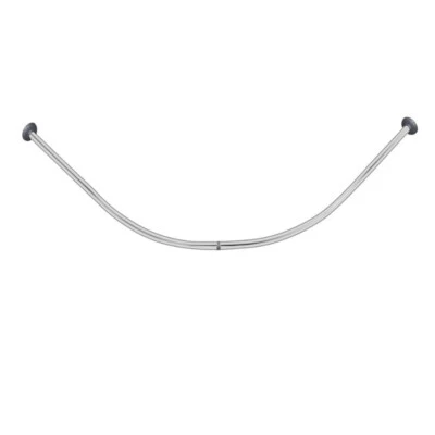 Bastone per tenda doccia curvo universale aste 90x90 cm argento asta tende bagno - Immagine 1 di 3