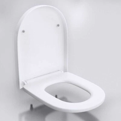 DUROVIN BATHROOMS LUXURY TOILET SEA SOFT CLOSE D SHAPE WHITE WITH TOP QUICK RELEASE FIXING HINGES