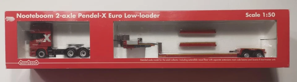 NZG Scania R 3-Axle Nooteboom Pendel X 2-Axle 1/50 - Immagine 1 di 1