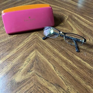 Kate Spade Ambrosette 006 Black Polka Dot Eyeglasses Frames Only Case 52-17-135 - Picture 1 of 12