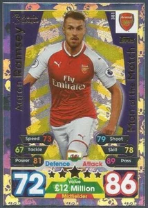 Topps Match Attax 2017-18 - Extra-MOTM - #381 - Arsenal - Aaron Ramsey - Silver Foil - Bild 1 von 1