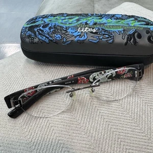 Ed Hardy EHL 805 Randlos Brille Brillengestell Strass Koi Fisch & Etui 50 [] 18 - Bild 1 von 9