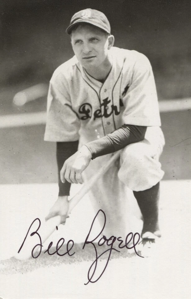 Bill Rogell autographed vintage Detroit Tigers Rowe Postcard size photo - - Image 1 of 1