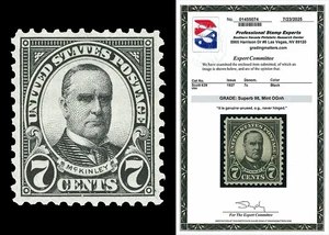 Scott 639 1927 7c McKinley Rotary Press Mint Graded Superb 98 NH with PSE CERT - Bild 1 von 1