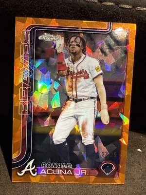 2025 Topps Chrome Sapphire RONALD ACUNA JR. #257 Orange Refractor /25 Braves - Image 1 of 2