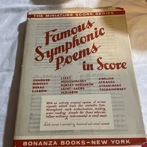 Famous Symphonic Poems in Full Score - HC w/ DJ ed. Albert E. Wier Study Score - Picture 1 of 3