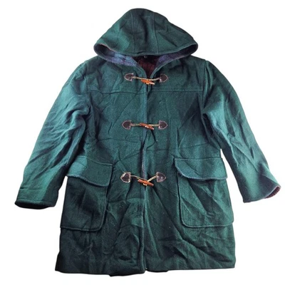 Vintage Jofeld Green Duffle Coat Womens Medium Made in USA Wool Blend Hooded - Image 1 of 4