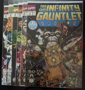 The Infinity Gauntlet #1-6 1 2 3 4 5 6 Complete Set Thanos Perez Starlin 1991 - Picture 1 of 7