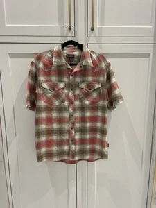 Usada en Excelente Condición Camisa Patagonia Para Hombres Cáñamo Talla Mediana Azul A Presión Botones Western Manga Corta - Imagen 1 de 8