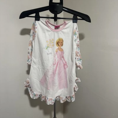 Vintage girls Barbie pajamas size 6 licensed Mattel dress gown sleepwear - Image 1 of 4