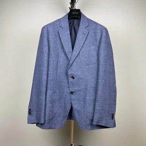 Blazer uomo Massimo Dutti blu misto lino/lana sfoderato - taglia 54EU/44US/UK - Foto 1 di 20