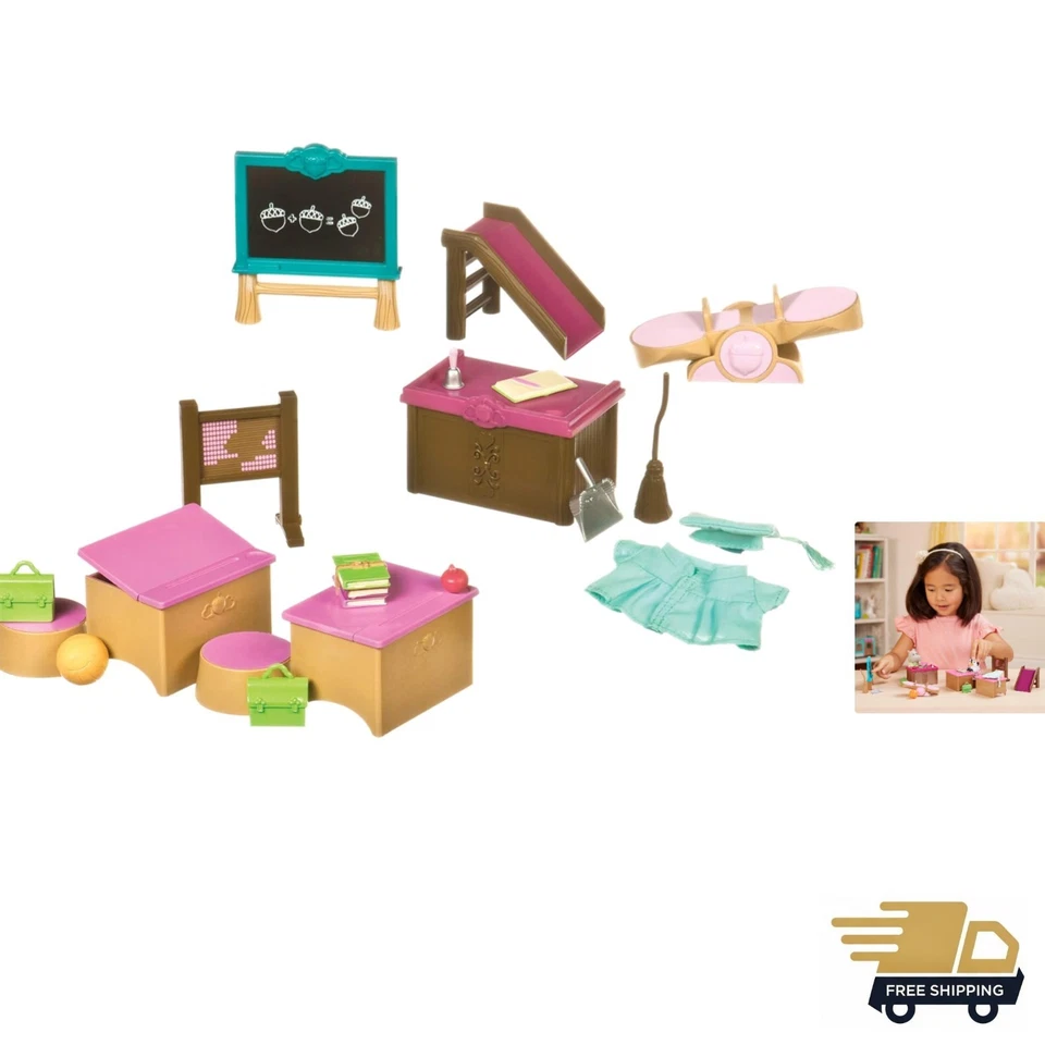 Li'l Woodzeez Classroom & Playground Set 2day Delivery