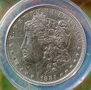 1885 P  Morgan Silver Dollar ANACS Graded AU 50 Condition. - Picture 1 of 4