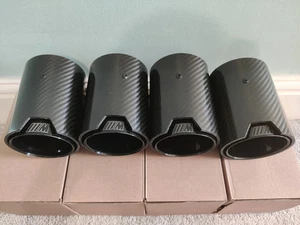4 x BMW Auspuffblenden Carbon Schwarz MP M2 M3 M4 M5 M6 F80 F82 F83 F87 F10 F12 F06 - Bild 1 von 2