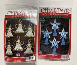 LOTE 2-DISEÑO OBRAS-BORLA ESTRELLAS/Ángeles Navidad Adornos Kits #6157 #6252 - Imagen 1 de 9