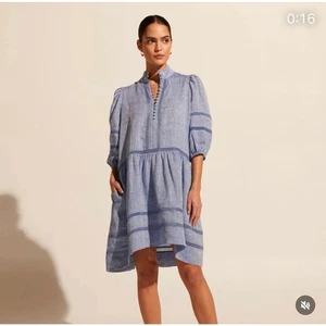 Zoe Kratzmann 100% Linen Elixir Dress in Marine Blue Size AU 0 US 2-4 - Picture 1 of 12