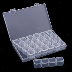 28 Grids Clear Beads Box Small Items Container for Makeup Sample Organizer - Picture 1 of 7