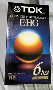TDK EHG Extra High Grade VHS Tape T-120 6 Hour Sealed New Blank - Picture 1 of 3