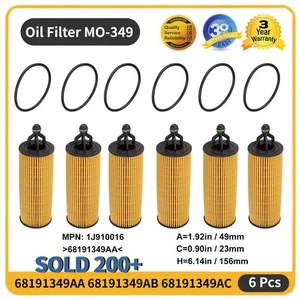 6x Repace Oil Filter MO-349 For Chrysler Jeep Dodge RAM 3.2L 3.6L V6 Pentastar - Picture 1 of 7