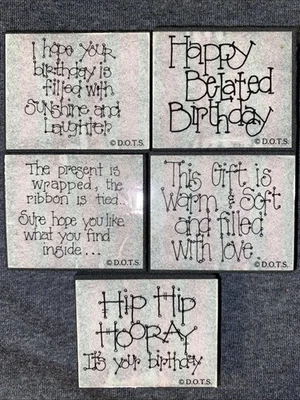 Juego de 5 sellos de goma de regalo de feliz cumpleaños Foto 1 de 4