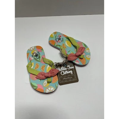 NUEVAS Chanclas Matilda Jane Niñas Talla 6 Fruta Floral Lazos Rosa  Foto 1 de 4