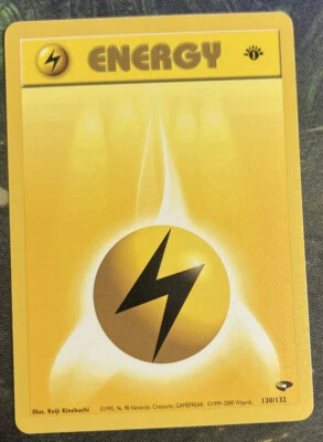 1st Edition Lightning Energy 130/132 - Gym Challenge - Near Mint - Image 1 of 2