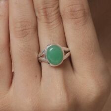 Chrysoprase Gemstone Ring Statement Ring 925 Sterling Silver Elegant Ring Gift