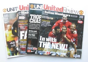 4 x Manchester United Premiership Programmes seasons 2004-2005 Bargain - Picture 1 of 9