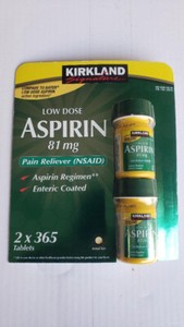 Kirkland Signature Low Dose Aspirin, 81 mg, 730 Tablets  NEW AND SEALED