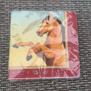 2007 Glitterwrap Beverage Napkins Sealed Never Used 16 Party Napkins Cowgirl - Picture 1 of 2