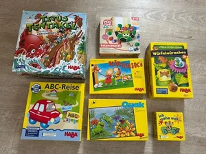 HABA ®️ Konvolut Spiele 2 - 4 Jahre Tentakel 🐙 Reise Quak 🐸 Würfelwürmchen - Bild 1 von 15