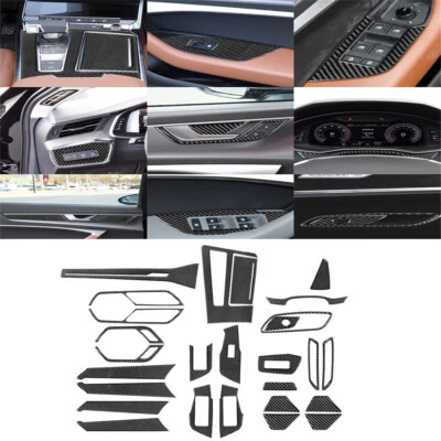 27Pcs For Audi A6 2019-2021 Carbon Fiber Full Interior Set Kit Decor Cover Trim - Image 1 of 4