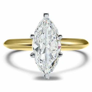 10 Kt Yellow Gold Marquise CZ Solitaire Ring Size 7.5, 8, 8.5 - Picture 1 of 6