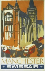 Original vintage poster MANCHESTER CITY BUS SWISSAIR 1951 - Picture 1 of 1