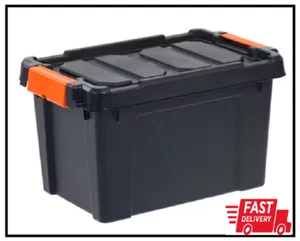 IRIS 20 Qt. Heavy Duty Totes Plastic Storage Box Organizer in Black - Imagen 1 de 3
