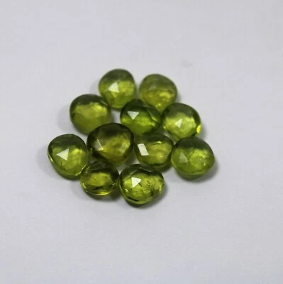 15.5 Carat 8x7-6x6.5 MM Natural Green Peridot Both Side Rose Cut 11 Piece Lot - Image 1 of 4
